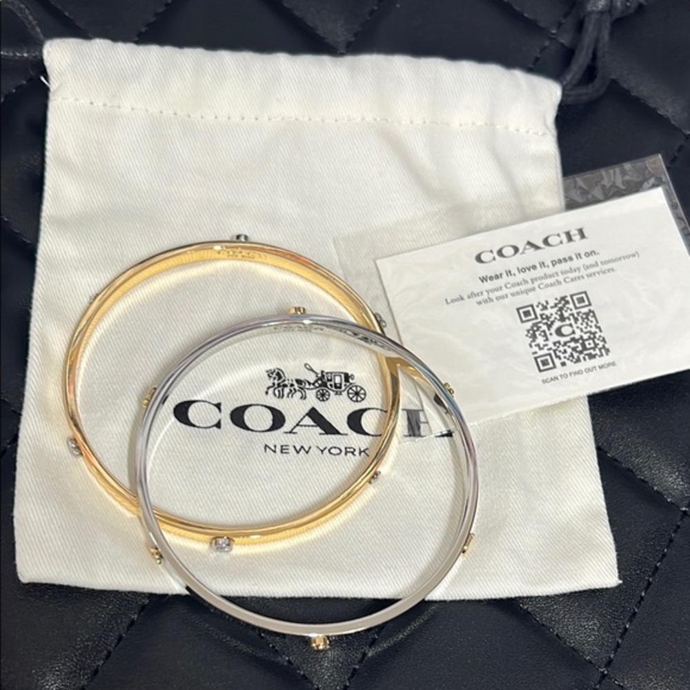 Coach Gold and Silver Bangle Bracelet Set